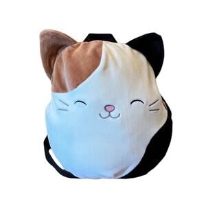 Squishmallows Backpack Cam the Calico Cat Med 9x11” Adjustable Brown Black Cream